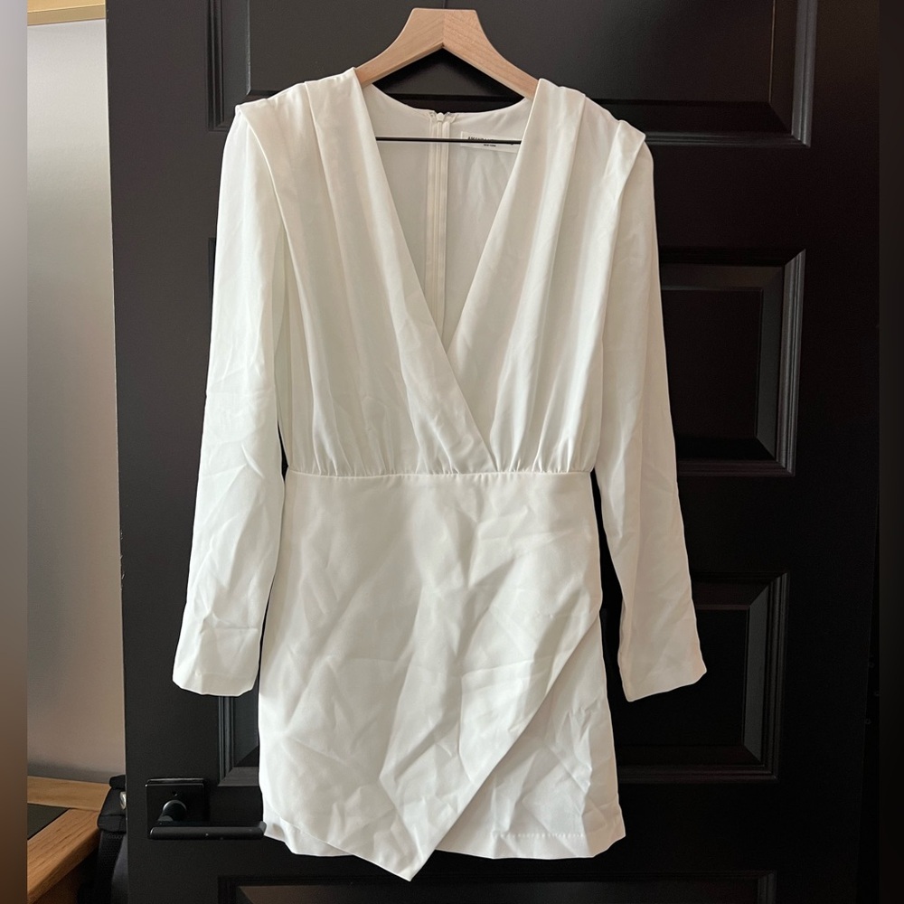 Amanda Uprichard White Shoulder Pad Dress
